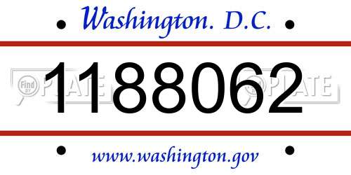 1188062 District Of Columbia License Plate