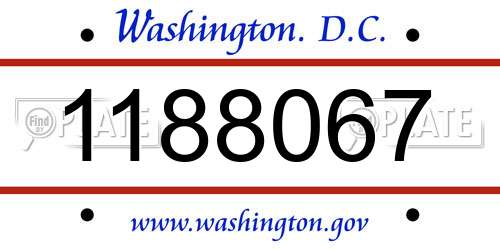 1188067 District Of Columbia License Plate