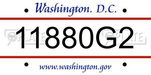 11880G2 District Of Columbia License Plate