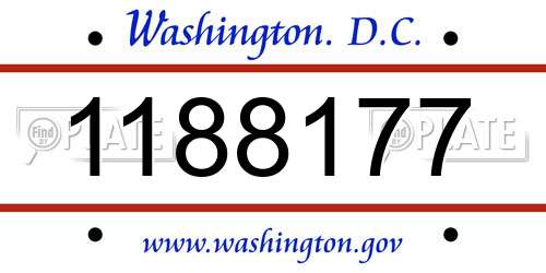 1188177 District Of Columbia License Plate