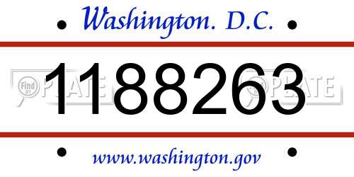 1188263 District Of Columbia License Plate