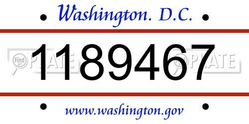1189467 District Of Columbia License Plate