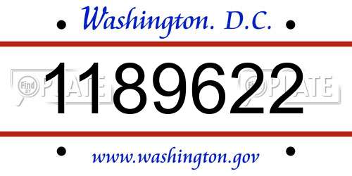 1189622 District Of Columbia License Plate