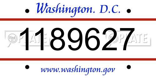 1189627 District Of Columbia License Plate