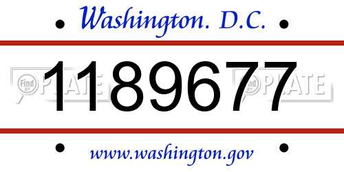 1189677 District Of Columbia License Plate