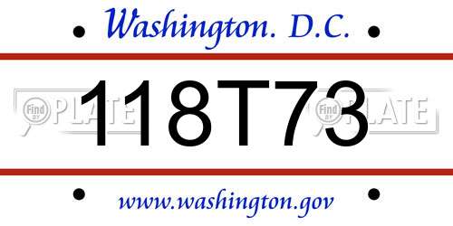 118T73 District Of Columbia License Plate