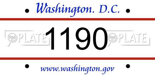1190 District Of Columbia License Plate
