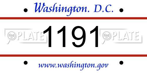 1191 District Of Columbia License Plate