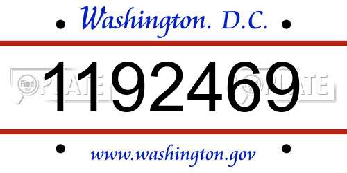 1192469 District Of Columbia License Plate