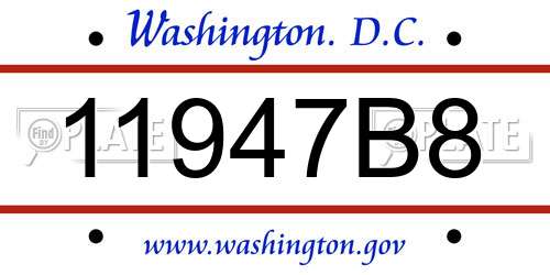 11947B8 District Of Columbia License Plate