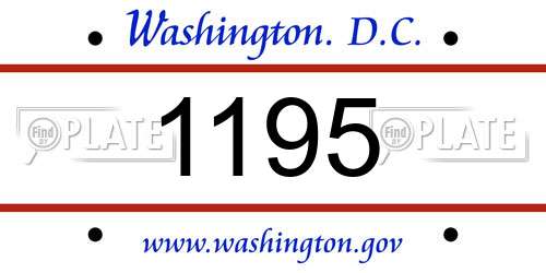 1195 District Of Columbia License Plate