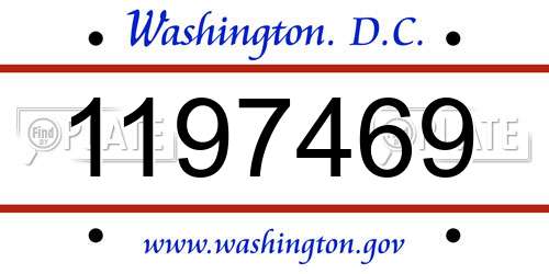 1197469 District Of Columbia License Plate