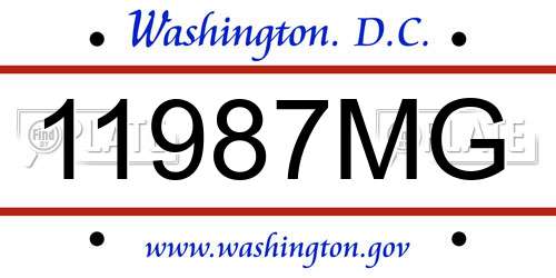 11987MG District Of Columbia License Plate