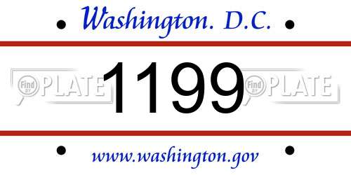1199 District Of Columbia License Plate