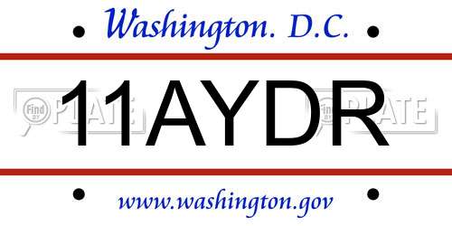 11AYDR District Of Columbia License Plate