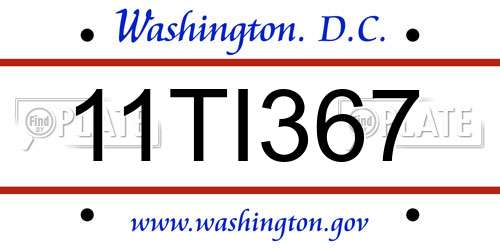 11TI367 District Of Columbia License Plate