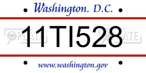 11TI528 District Of Columbia License Plate