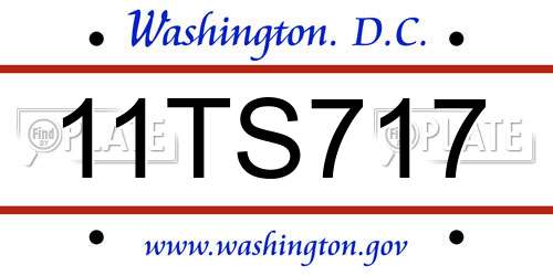 11TS717 District Of Columbia License Plate