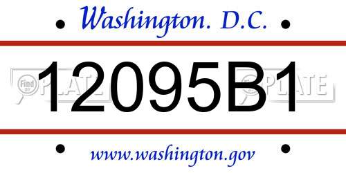 12095B1 District Of Columbia License Plate