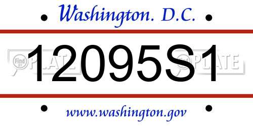 12095S1 District Of Columbia License Plate