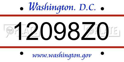 12098Z0 District Of Columbia License Plate