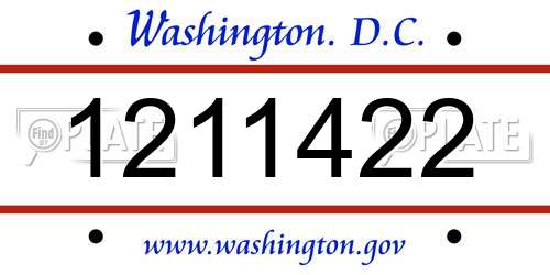 1211422 District Of Columbia License Plate