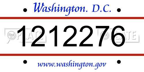 1212276 District Of Columbia License Plate