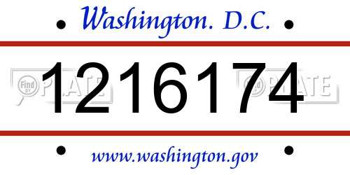 1216174 District Of Columbia License Plate