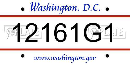 12161G1 District Of Columbia License Plate