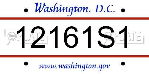 12161S1 District Of Columbia License Plate
