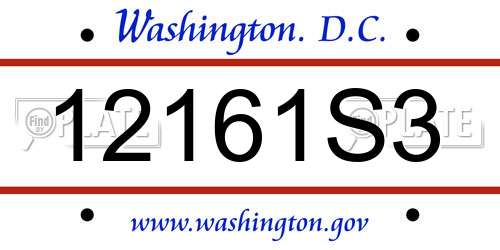 12161S3 District Of Columbia License Plate