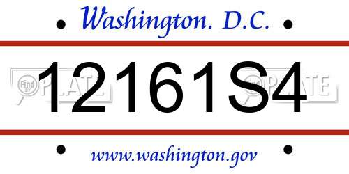 12161S4 District Of Columbia License Plate