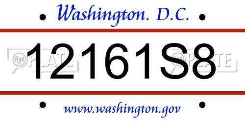 12161S8 District Of Columbia License Plate