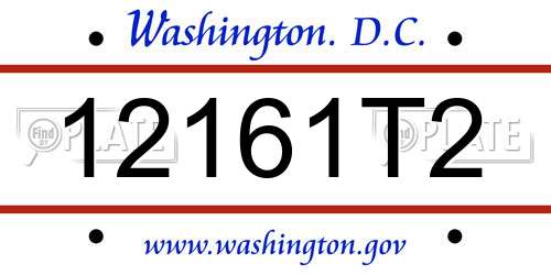 12161T2 District Of Columbia License Plate