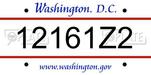 12161Z2 District Of Columbia License Plate