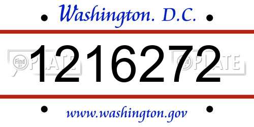 1216272 District Of Columbia License Plate
