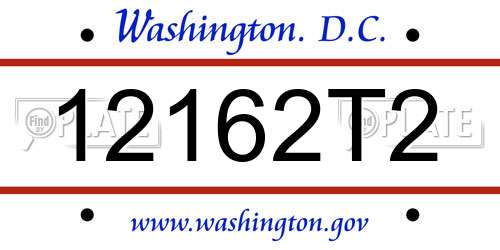 12162T2 District Of Columbia License Plate