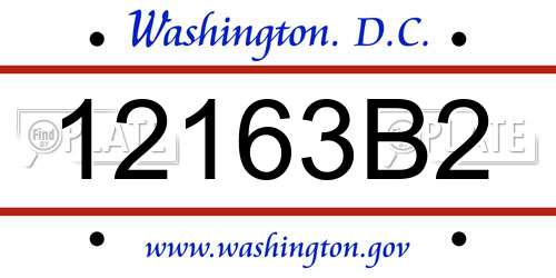 12163B2 District Of Columbia License Plate