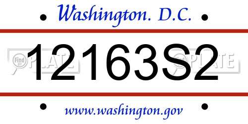 12163S2 District Of Columbia License Plate