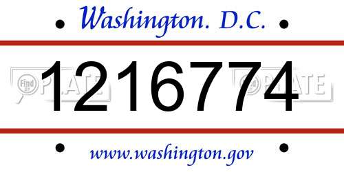 1216774 District Of Columbia License Plate