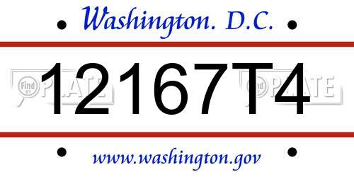 12167T4 District Of Columbia License Plate