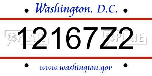 12167Z2 District Of Columbia License Plate