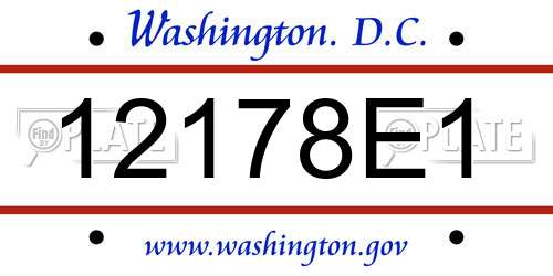 12178E1 District Of Columbia License Plate