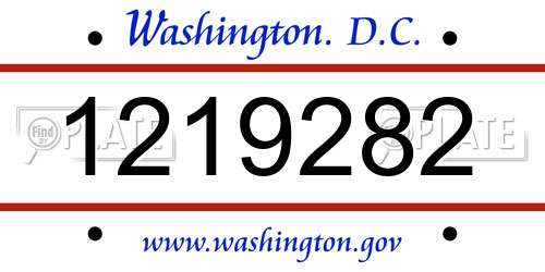 1219282 District Of Columbia License Plate
