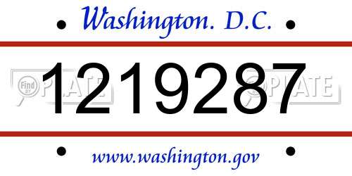 1219287 District Of Columbia License Plate