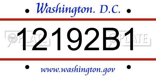 12192B1 District Of Columbia License Plate