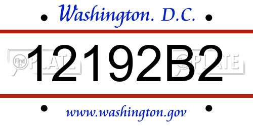 12192B2 District Of Columbia License Plate