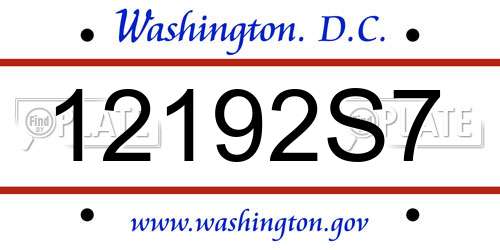 12192S7 District Of Columbia License Plate