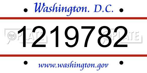 1219782 District Of Columbia License Plate