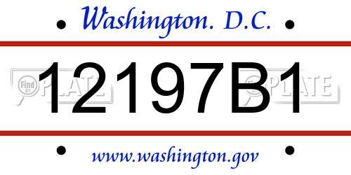 12197B1 District Of Columbia License Plate